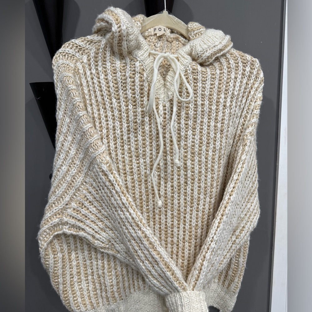 POH Brand V-Neck Sweater - Cream and Brown